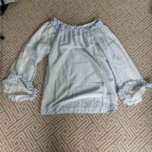 Joyce & Girls Light Blue Off-Shoulder Blouse